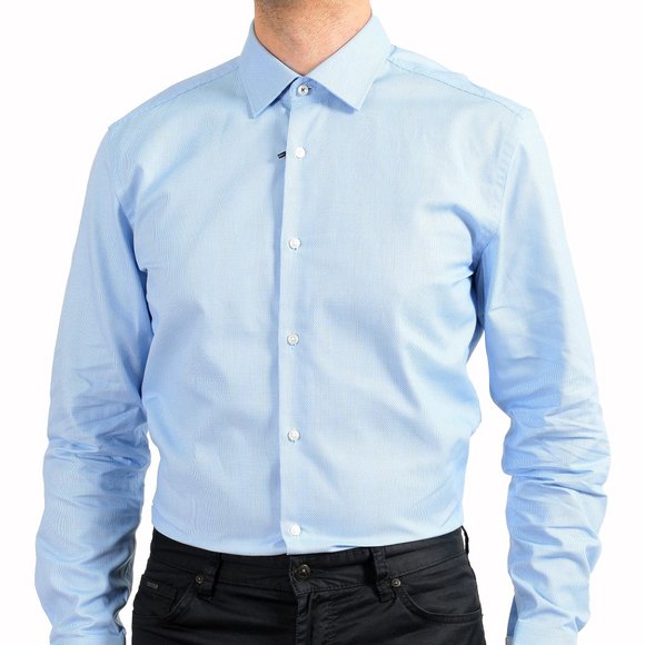 Hugo Boss Men's "Jesse" Slim Fit Geometric Print Long Sleeve Dress Shirt - Picture 4 of 9